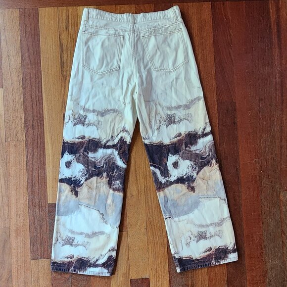 SHEIN Marble Print Wide Leg Jeans Size 6 - Picture 12 of 15